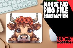 Adorable Peeking Cow Mouse Pad for Sublimation Product Image 1