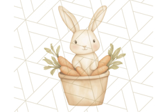 Spring Bunnies PNG Watercolor Bunny Clipart, Pastel Easter Product Image 4