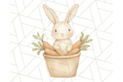 Spring Bunnies PNG Watercolor Bunny Clipart, Pastel Easter Product Image 4