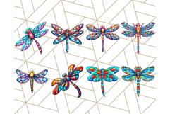 Stained Glass Dragonfly PNG Clipart, Bright Insects Clip Art Product Image 4