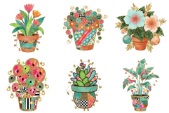 Glitter Spring Houseplants Clipart Product Image 7