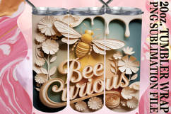 Cheerful evenings 20oz tumbler wrap, Bee Quote Product Image 1