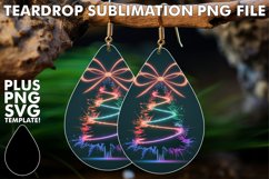 Joyful Teardrop Earrings ART IDEAS, Neon Xmas Product Image 1