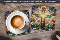 Flower Coaster Sublimation, Easter Coaster PNG Design Product Image 1