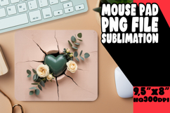 Cozy Mouse Mat Design Sublimation, 3D Heart Product Image 1