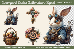 Steampunk Easter Sublimation Clipart PNG Product Image 1