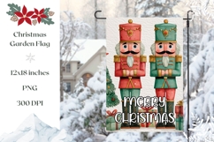 Merry Christmas Garden Flag, Christmas Nutcracker Flag Print Product Image 1