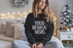 Black Gildan 18500 Sweatshirt Mockup, Unisex mockups Product Image 1
