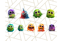 Slime Monster Clipart, Colorful Goo Graphics Png Product Image 4