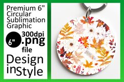Cozy Autumn Round Design with Watercolor Art Keychain Product Image 1