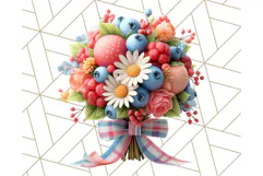 Pastel Flower Bouquet PNG Clipart, Elegant Floral Art Product Image 4