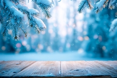 Snow Pine Branch Background, Winter Forest Background PNG Product Image 1