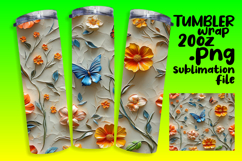 20oz Tumbler Design for Home Decor , 3D Flower Product Image 1