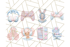 Pastel Gamer Girl Clipart PNG, Kawaii Gaming Elements Product Image 8