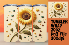 VIBRANT 20oz Tumbler Artwork for Gifts , 3D Flower Product Image 1