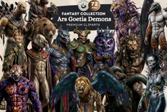 72 Ars Goetia Kabbalah Demons, Jewish mystic Monsters Product Image 1