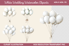 White Wedding Watercolor Clipart PNG Product Image 1