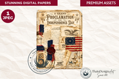 Vintage Patriotic 4th of July Junk Journal digital paper Product Image 1