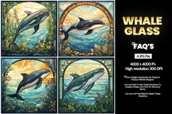 Whale Stained Glass Square Coaster - 4 Variation Product Image 2