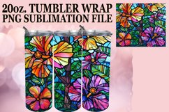 Stained Glass Tree Tumbler Wrap 20oz Colorful Sublimation Product Image 1