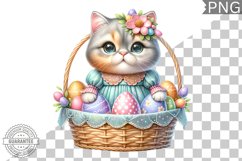 Easter Cat Sublimation - Easter Clipart PNG Design Product Image 1