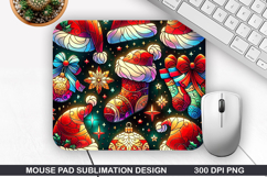 Mouse Pad Sublimation, Christmas Mouse Pad PNG Design Product Image 1