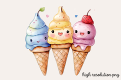 Cute Kawaii Summer Clipart PNG Product Image 1