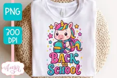 Back to school shirt PNG, Cute unicorn sublimation design Product Image 6