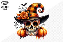 Halloween Skull Sublimation - Clipart PNG Design Product Image 1