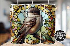 Eastern Phoebe Single Bird Stained Glass - Tumble Design Product Image 1