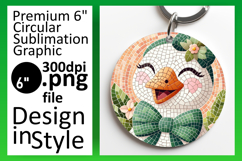 Elegant Keychain Round Design PNG , Goose Product Image 1