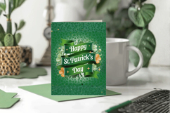 Happy St Patrick’s Day Ribbon Greeting Card PNG Sublimation Product Image 1