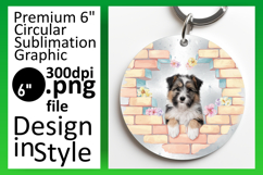 Unique Circle PNG Car Coaster Design , Cute Dog Product Image 1