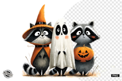 Halloween Spooky Raccoons Clipart Product Image 1