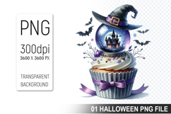Spooky Cute Halloween Cupcakes Clipart PNG Bundle Product Image 6