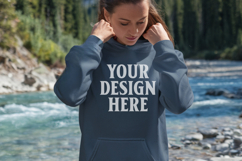 Charcoal Gildan 18500 Hoodie Sweatshirt Mockup, 185 mock up Product Image 1