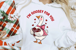 I'm Goosey For You Png, Valentine Goose png, Funny Valentine Product Image 1