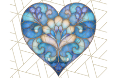 Stained Glass Heart PNG Clipart in Pastel and Bright Colors Product Image 4