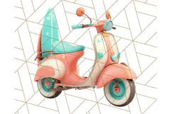 Coral and Aqua Summer Clipart PNG Pastel Tropical Icons Product Image 4