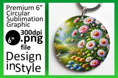 Vibrant Round Design Coaster Artwork , Flower Product Image 1