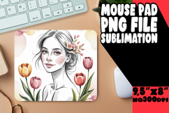 Bright Mouse Pad Design Sublimation, Beauty Woman Product Image 1