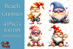 Cute Beach Gnome PNG, Summer Gnome Clipart, Digital Art Product Image 1