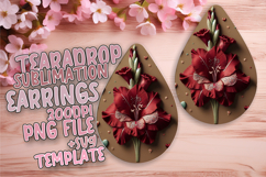 Gorgeous Teardrop Earrings Sublimation Art , 3D Flower Product Image 1