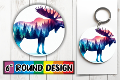 Radiant Ornaments Circle Sublimation PNG, Animals Art Product Image 1