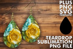 Radiant 3D Pattern Teardrop Earrings PNG Product Image 1