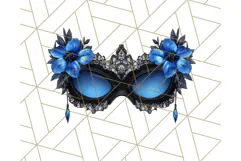Vintage Garden Masquerade Floral Eye Mask PNG Clipart Product Image 4