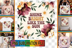 LUMINOUS Tote Bag Designs PNG, Flower Quote Product Image 1
