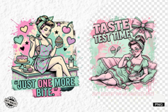 Vintage Summer Girl Baking PNG Product Image 1