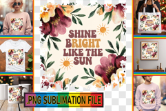 Cheerful TSHIRT Art Ideas PNG, Flower Quote Product Image 1