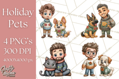 Matching Christmas Sweaters Clipart PNG, Pet Owners Clip Art Product Image 1